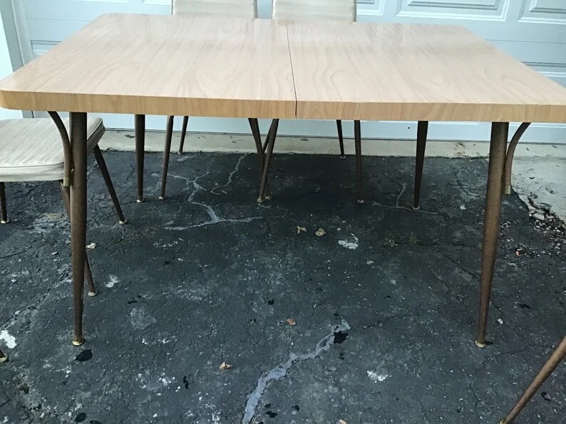 Vintage 1960 1970 Mid Century Modern Retro Formica Dining Kitchen