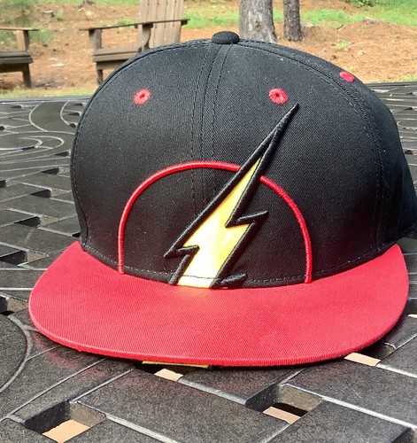 Flash Embroidered Cap Snapback Hat Red 