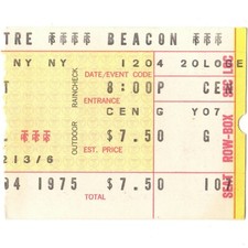 LINDA RONSTADT Concert Ticket Stub NEW YORK NY 12/4/75 BEACON  THEATRE Rare