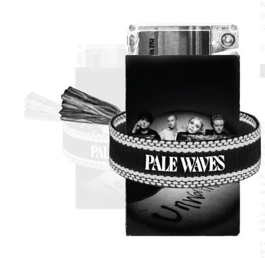 PALE WAVES UNWANTED LIMITED UK EXCLUSIVE SPOTIFY CASSETTE & FAN BRACELET BUNDLE - Image 2 of 3