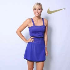NIKE US OPEN BLUE GRAPE Tennis DRESS RARE L LARGE Maria Sharapova