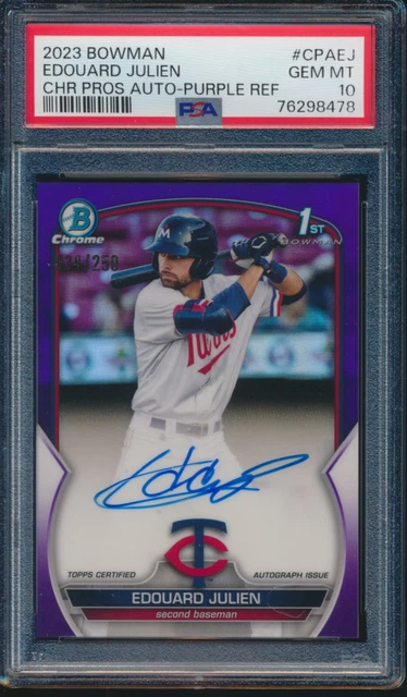 PSA 10 EDOUARD JULIEN AUTO 1st 2023 Bowman Chrome Purple Refractor /250 Gem Mint