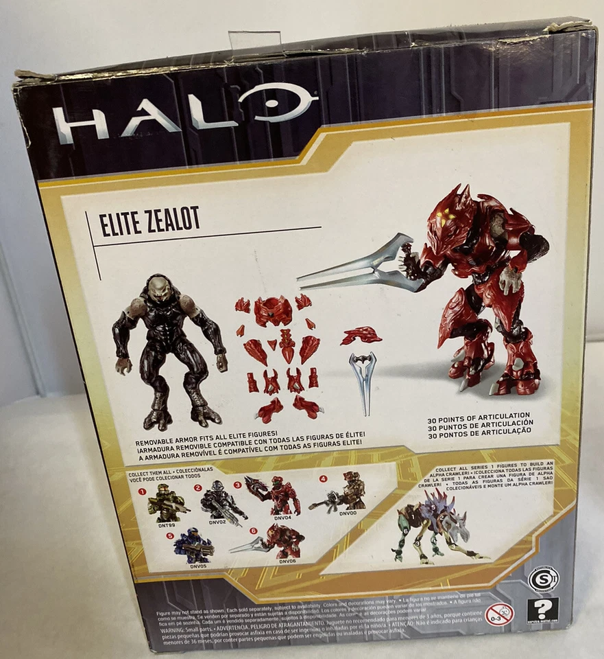 Figura de acción Halo Elite Zealot Mattel Alpha Crawlers sellada Foto 2 de 4