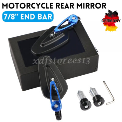 7/8'' 22mm Lenkerende Motorrad Rückspiegel Endseite Spiegel Für Quad Roller Blau