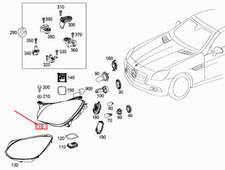 Neu MERCEDES-BENZ SLK R172 Vorne Links Scheinwerfer LHD A1728201959 OEM Original