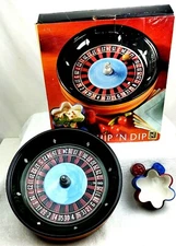 Linens 'N Things Roulette & Poker Casino Gambling  Chips & Dip Ceramic Bowl Set 