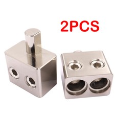 Pair of Dual 1/0 Gauge to 1/0 Gauge Amp Input Reducers with Offset