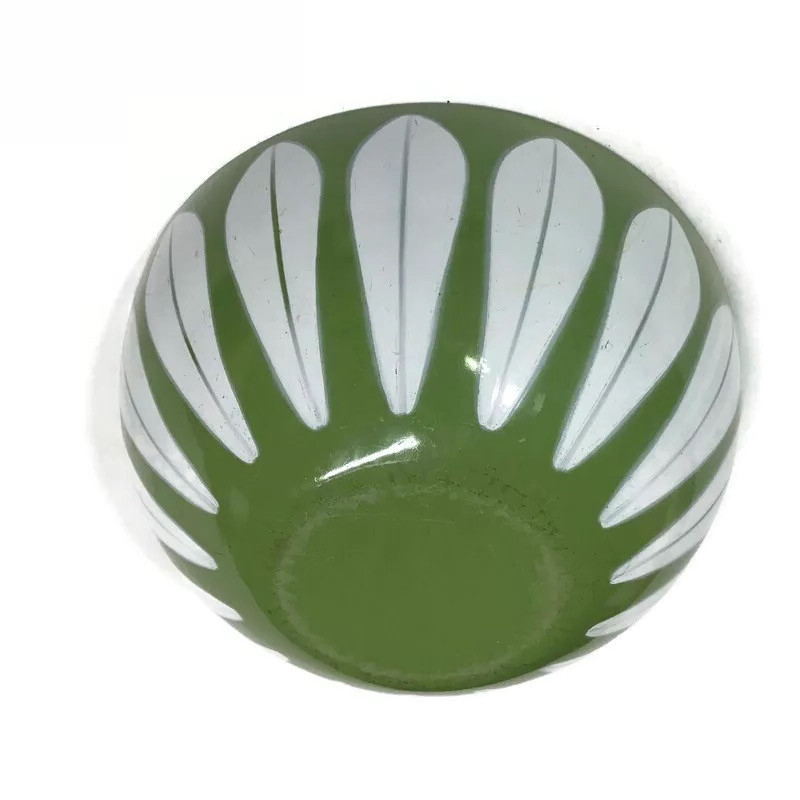 ☆Cathrineholm / Lotus / グリーンボウル / 11cm Vintage Cathrineholm Norway Enamel Green White Lotus Bowl