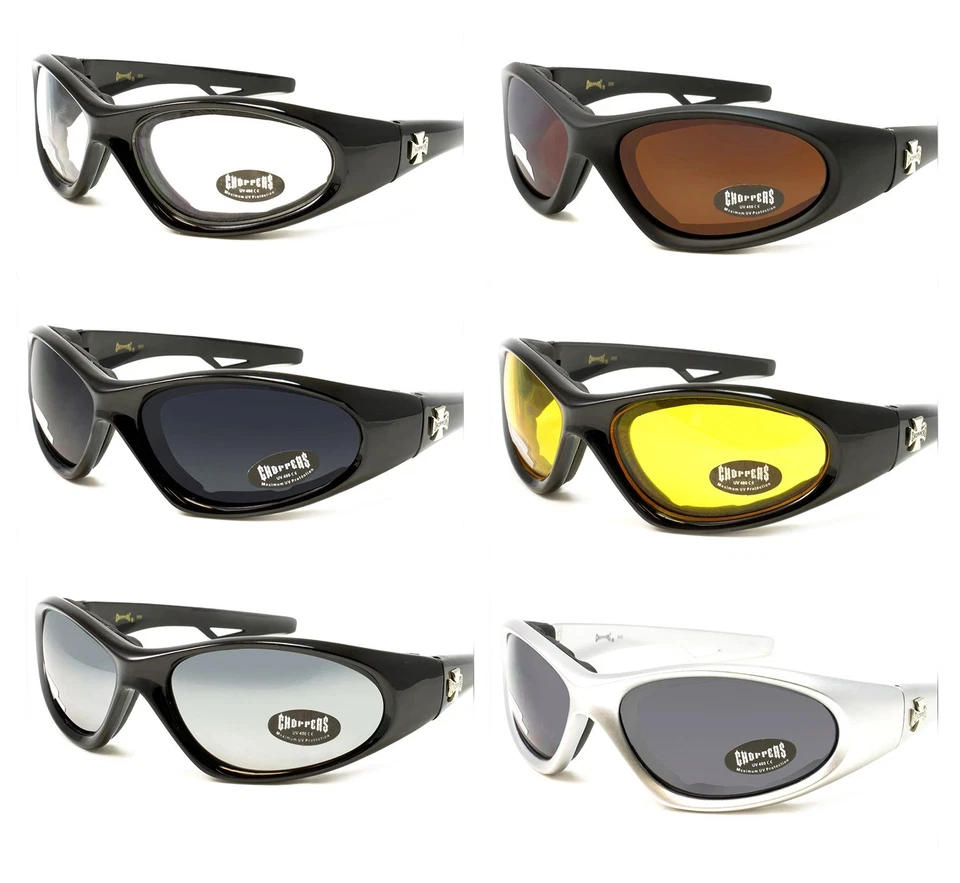 Choppers CP909 Sicherheitsbrille Motorrad Schutzbrille UV400 Wrap - Bild 1 von 1