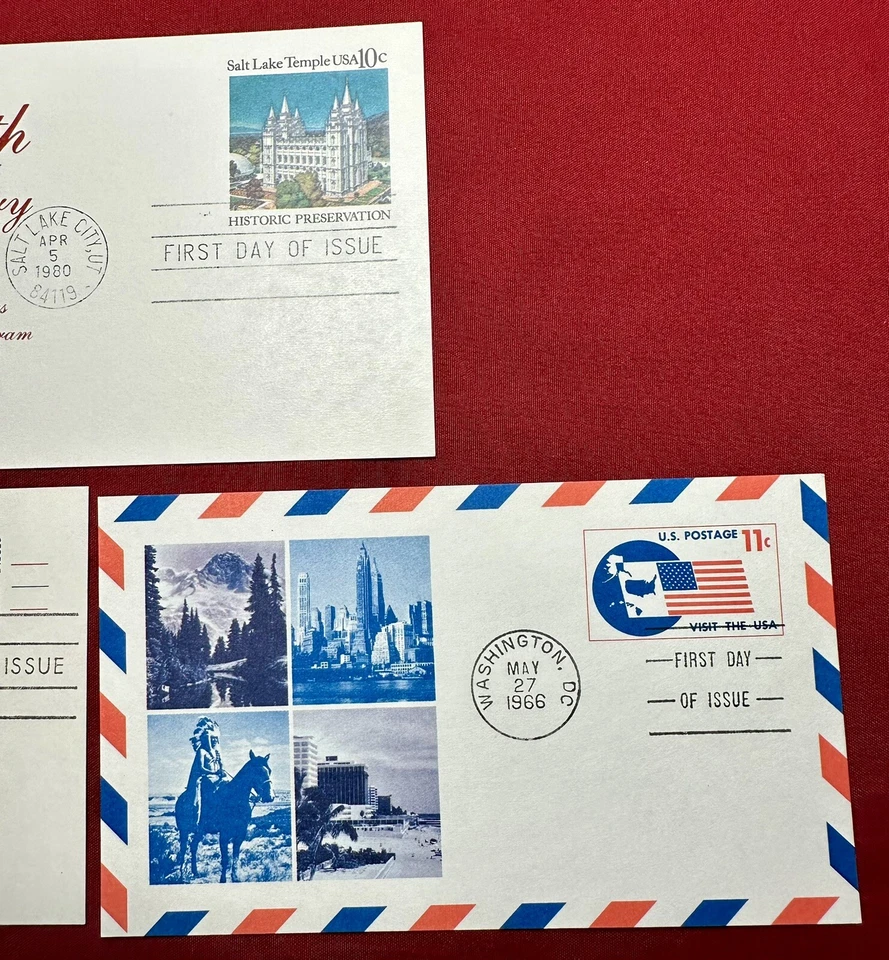 Lot of 3 US First Day of Issue Postcards - 1964, 1966, 1980 Unused And Near Mint - Image 3 of 4