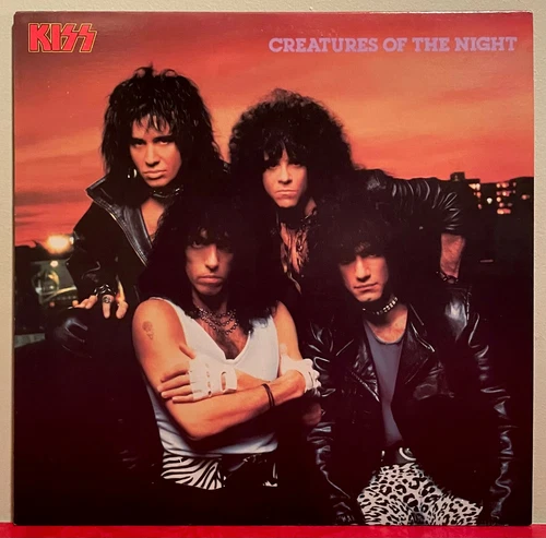 Vtg 1985 KISS Album CREATURES OF THE NIGHT Vinyl w Inner NO MAKE UP Lp OG EUC+