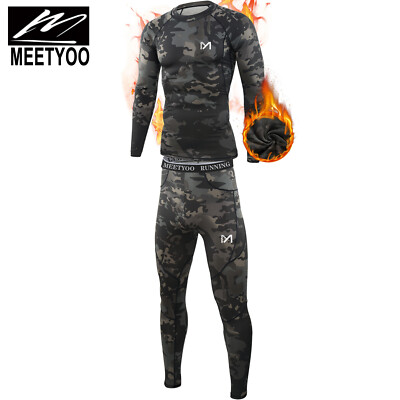 Men Long Johns Thermal Underwear for Winter Ski Warm Fleece