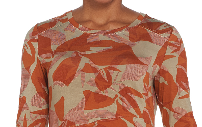 LOGO by Lori Goldstein Printed Knit Top w/ Seamed Front Detail