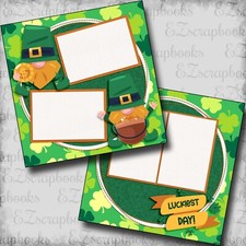 Luckiest Day - 2 Premade Scrapbook Pages - EZ Layout 5950