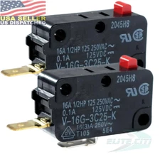 2x Omron V-16G-3C25-K Action Switches MINIATURE BASIC SWITCH