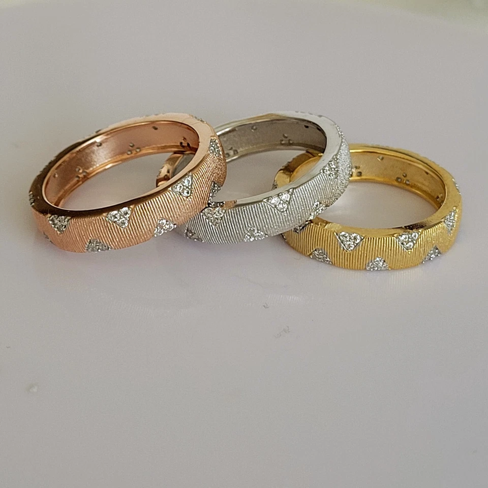 Gebürsteter Ring 925 vergoldet, Stapelring mattiert florentiner Art, satiniert - Bild 4 von 4