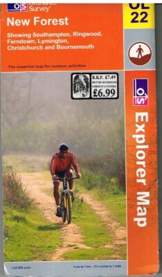 Ordnance Survey New Forest Map Brockenhurst Lymington Solent