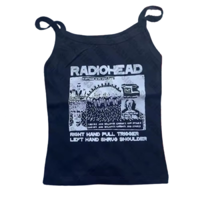 トップス radio head the beneds S/S band tee fade Rock Band Radiohead The Bends Vintage Washed T-shirt