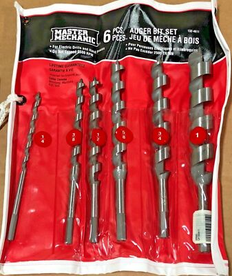 Mibro 6 Piece Auger Bit Set 1/4'' 3/8'' 1/2'' 5/8'' 3/4'' 1''