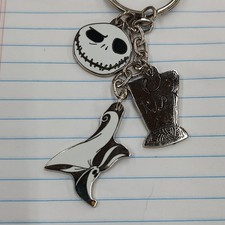 Nightmare Before Christmas Metal Charm Keychain Jack Skellington  sep26-11 