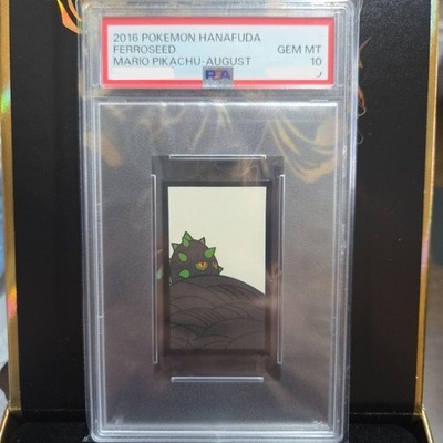 PSA10 2016 POKEMON HANAFUDA FERROSEED GEM MT MARIO PIKACHU AUGUST