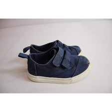 TOMS Kids Blue Canvas Slip On Shoes Sneakers Toddler Adjustable Strap Casual