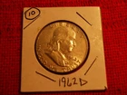 1962-D Franklin Half Dollar - 90% Silver Above Avg Cond