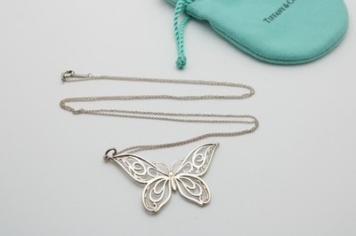 Tiffany & Co 925 Sterling Silver Large Nature Filigree Butterfly