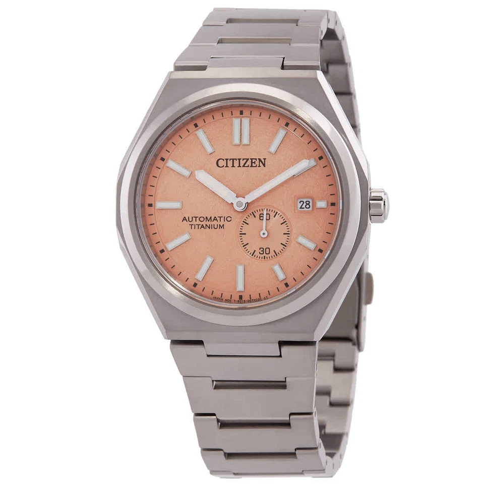 Reloj para hombre Citizen Zenshin automático esfera salmón NJ0180-80Z