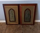 2 Antique Thai Buddhist Votive Plaque Sukhothai Style Phra Leela Buddha Image 
