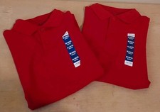 2-PACK Izod KIDS Med 10-12 Short Sleeve Pique Polo Shirt School Uniform Red