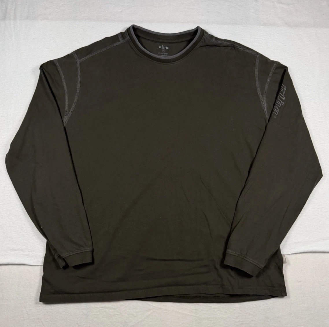 Kuhl Kommando Wildfibre Shirt Gray Crew Long Sleeve Men’s 2XL Organic Cotton