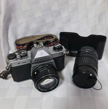 Pentax Asahi K1000 35mm SLR Film Camera w/50mm 135mm Lens TESTED Working