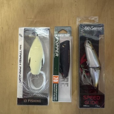 3- Top Water Glide Bait Fishing Lures Lot 6th Sense Hardcore 13 Fishing