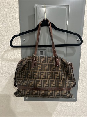 Fendi Zucca FF Shoulder Bag Vintage Brown Black Canvas Tote | eBay