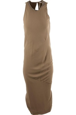 BRUNELLO CUCINELLI MAXIKLEID TAUPE SEIDE SMALL