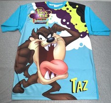 Looney Tunes Taz Shirt Mens Large Blue Lot 29 All Over Graphic Tee Cartoon