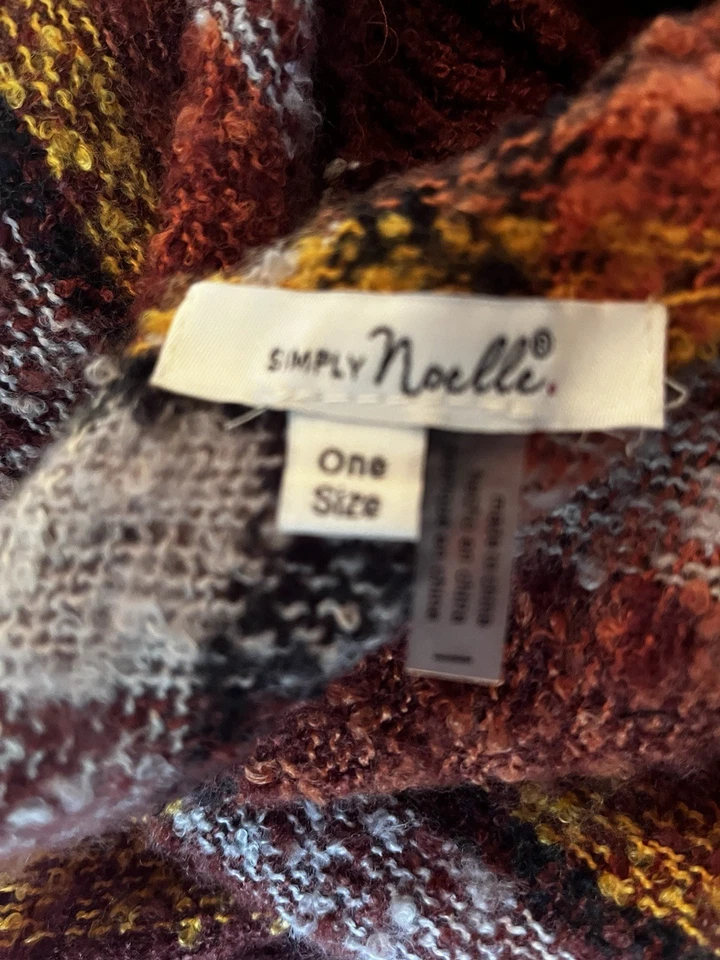 Capa a cuadros Simply Noelle marrón y naranja con cuello alto Foto 4 de 4