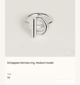 HERMES NEW Echappee Hermes ring, Size 52 medium model GIFTABLE