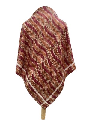 Lancetti 100% Silk Scarf Animal Print Red Brown Beige Designer Accessory Ital#A9
