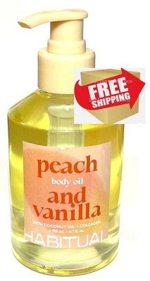 Peach and Vanilla Body Oil with Coconut Oil + Collagen by HABITUAL