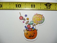 HALLOWEEN TRICK OR TREAT PUMPKIN CANDY SMALL STICKER DECAL FALL SEASON