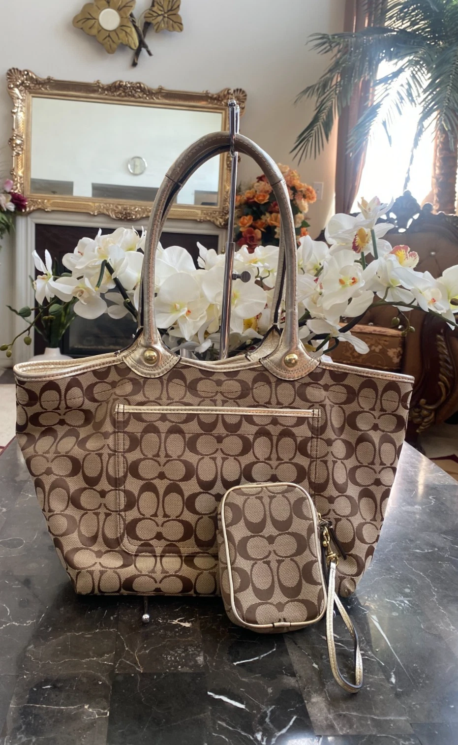 Coach F16276 Signature Bleecker borsa tote floreale e bracciale us intime ottimeioni condiz pr albblico pubblicoato cons