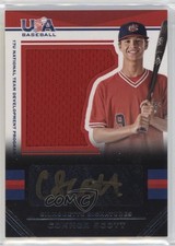2017 USA Baseball Stars & Stripes Black Gold Jersey 8/44 Connor Scott Auto 0i76