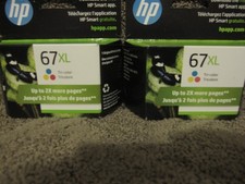 Lot of 2 HP 3YM58AN Tri Color Ink Cartridge Genuine  67XL MAR/2027