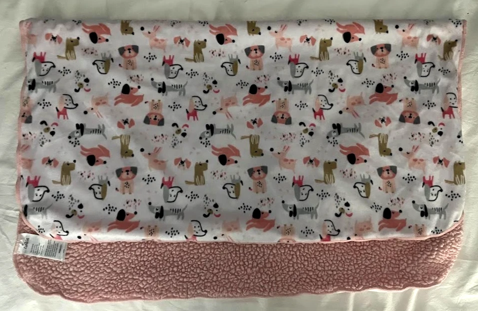 Baby Essentials Pink Puppy Dog Blanket Sherpa Girl Security Lovey 2022 htf - Image 2 of 4