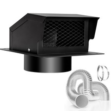 6" Roof Vent Kit Bathroom Dryer Exhaust Galvanized Steel Damper Aluminum Duct