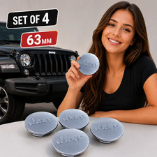 Jeep Set Of 4 Silver 63mm Wheel Center Caps Grand Cherokee Wrangler Compass