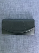 Debenhams Debut Black Satin Clutch Bag with Chain Strap W 27cm X H 12cm X 3cm