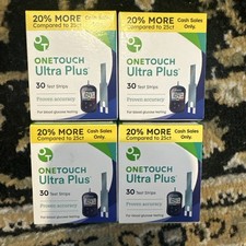One Touch Ultra Blood Glucose Test Strips 30ct 120 Total 